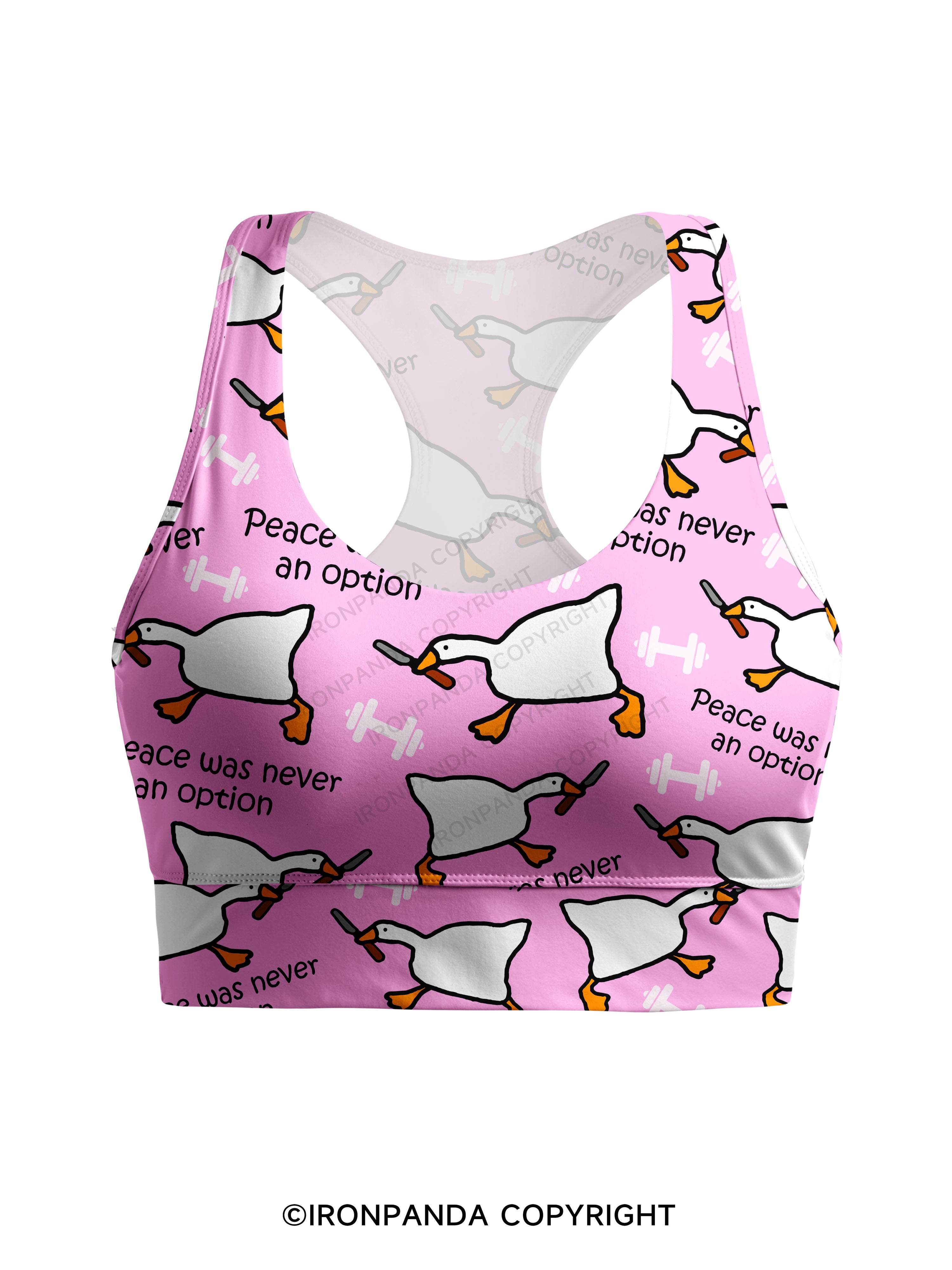peace was never an option Racerback Sports Bra