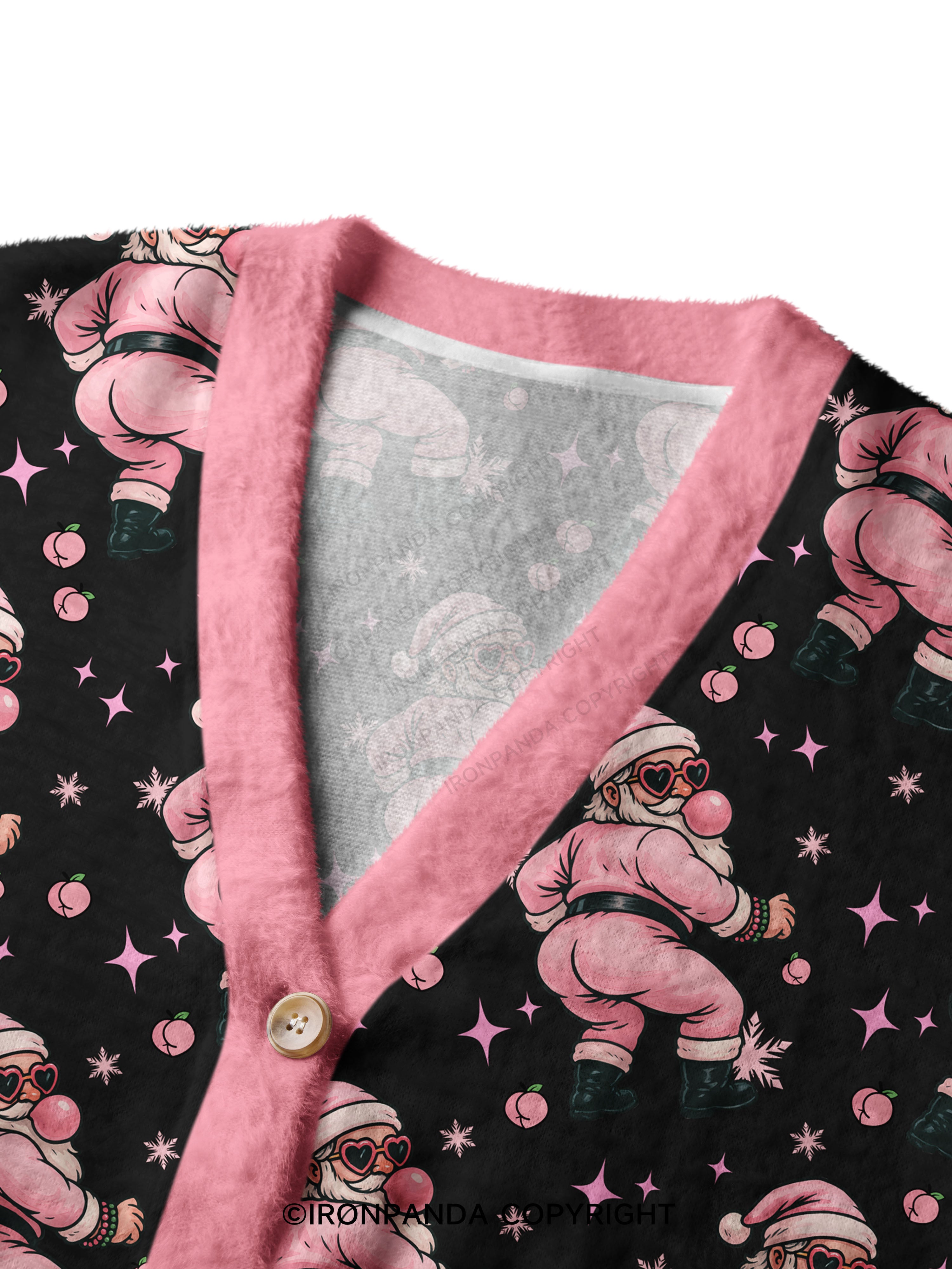 IRONPANDA MERRY THICC-MAS Crop Ugly Cardigan Sweater