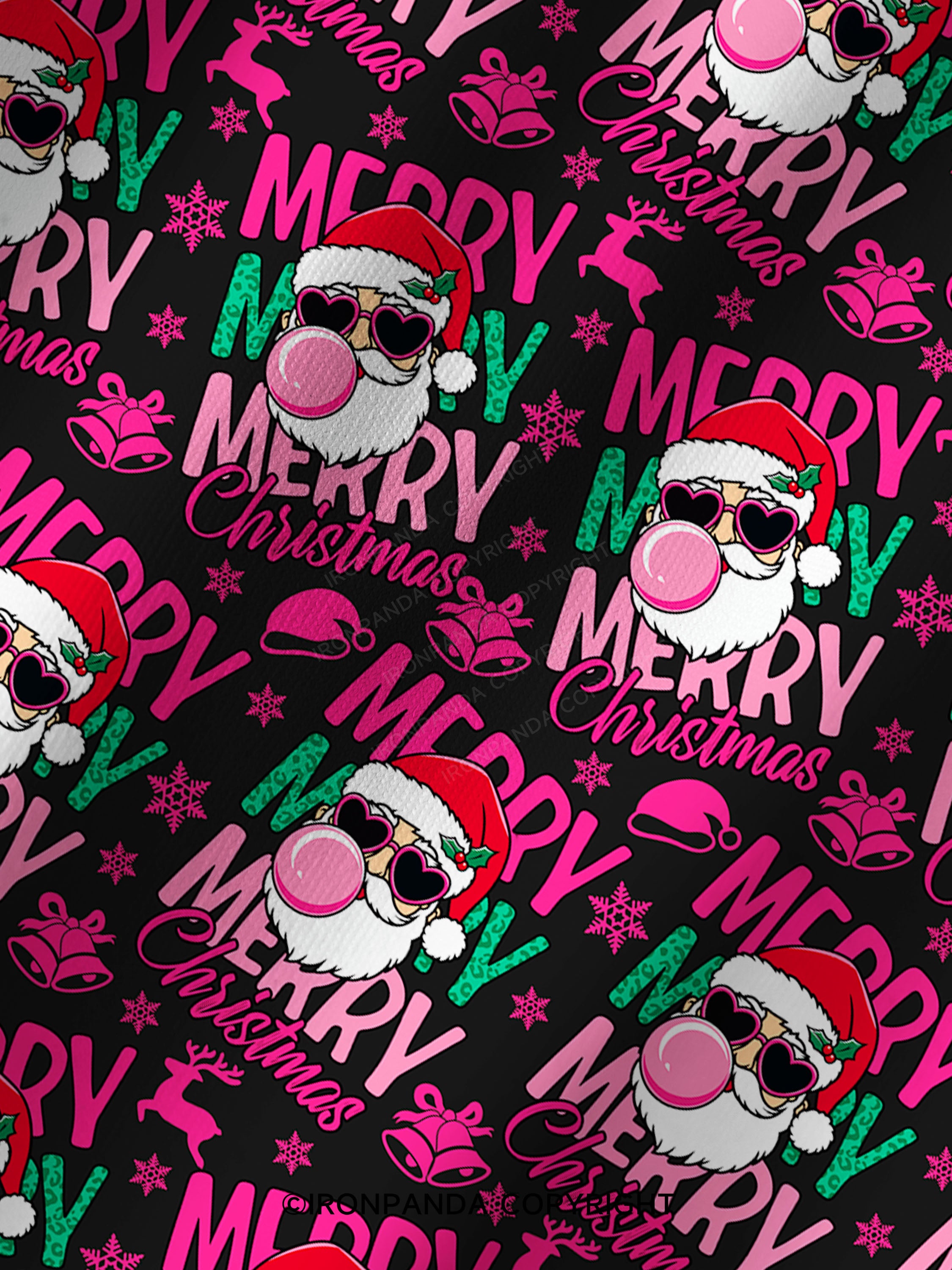 MERRY MERRY MERRY CHRISTMAS Print Printed Yoga Shorts