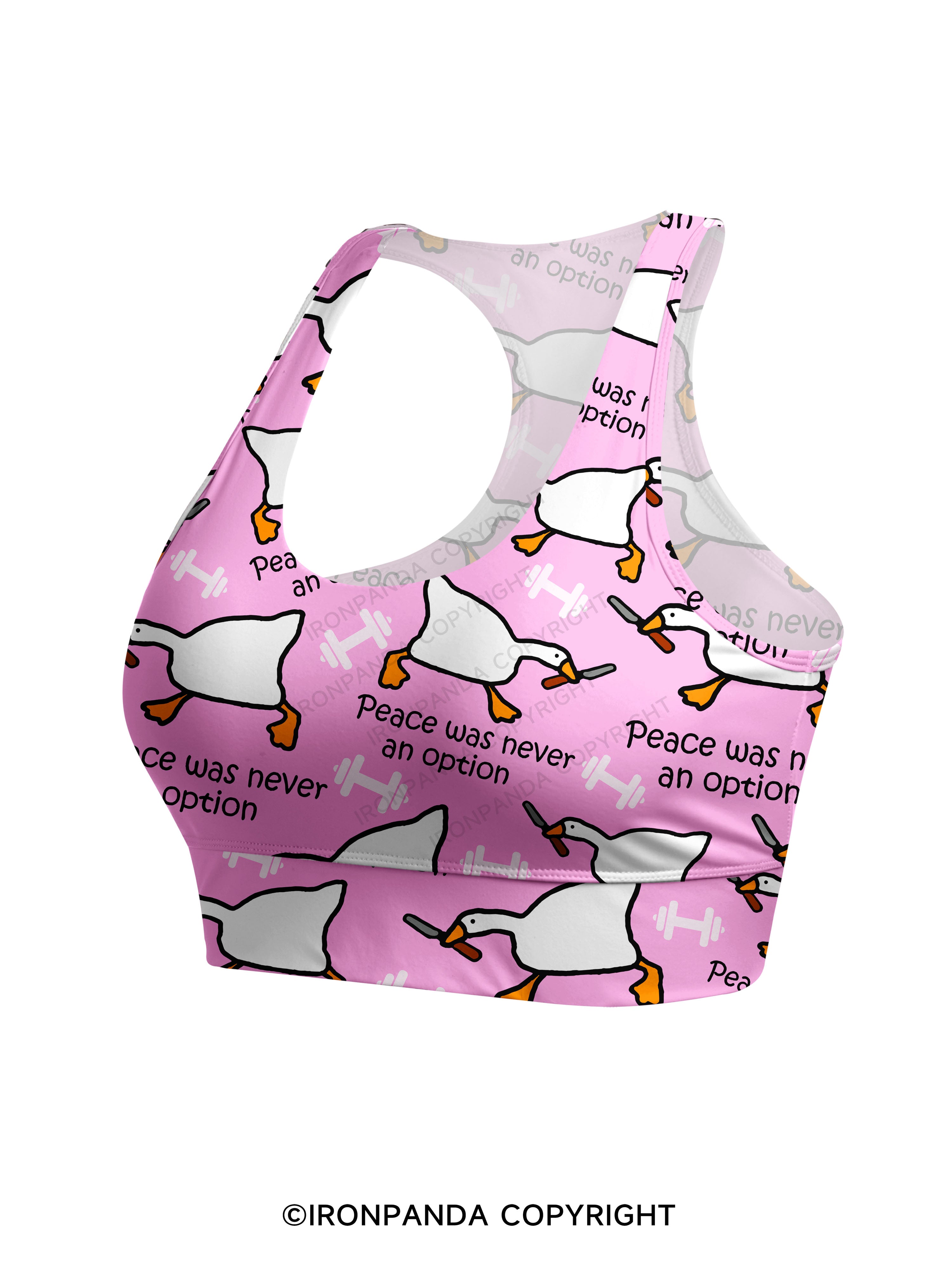 peace was never an option Racerback Sports Bra