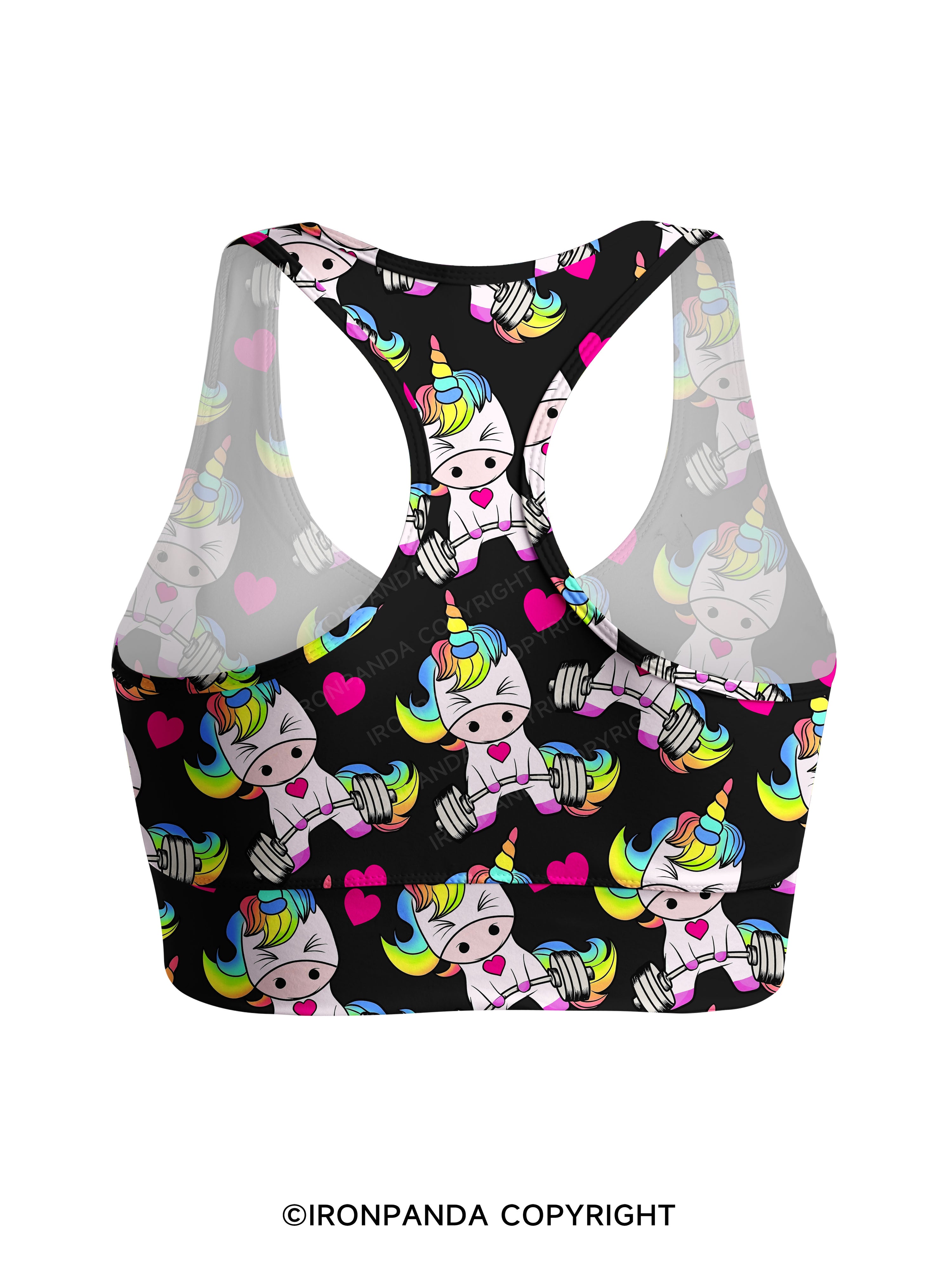 Deadlift Unicorn Racerback Sports Bra