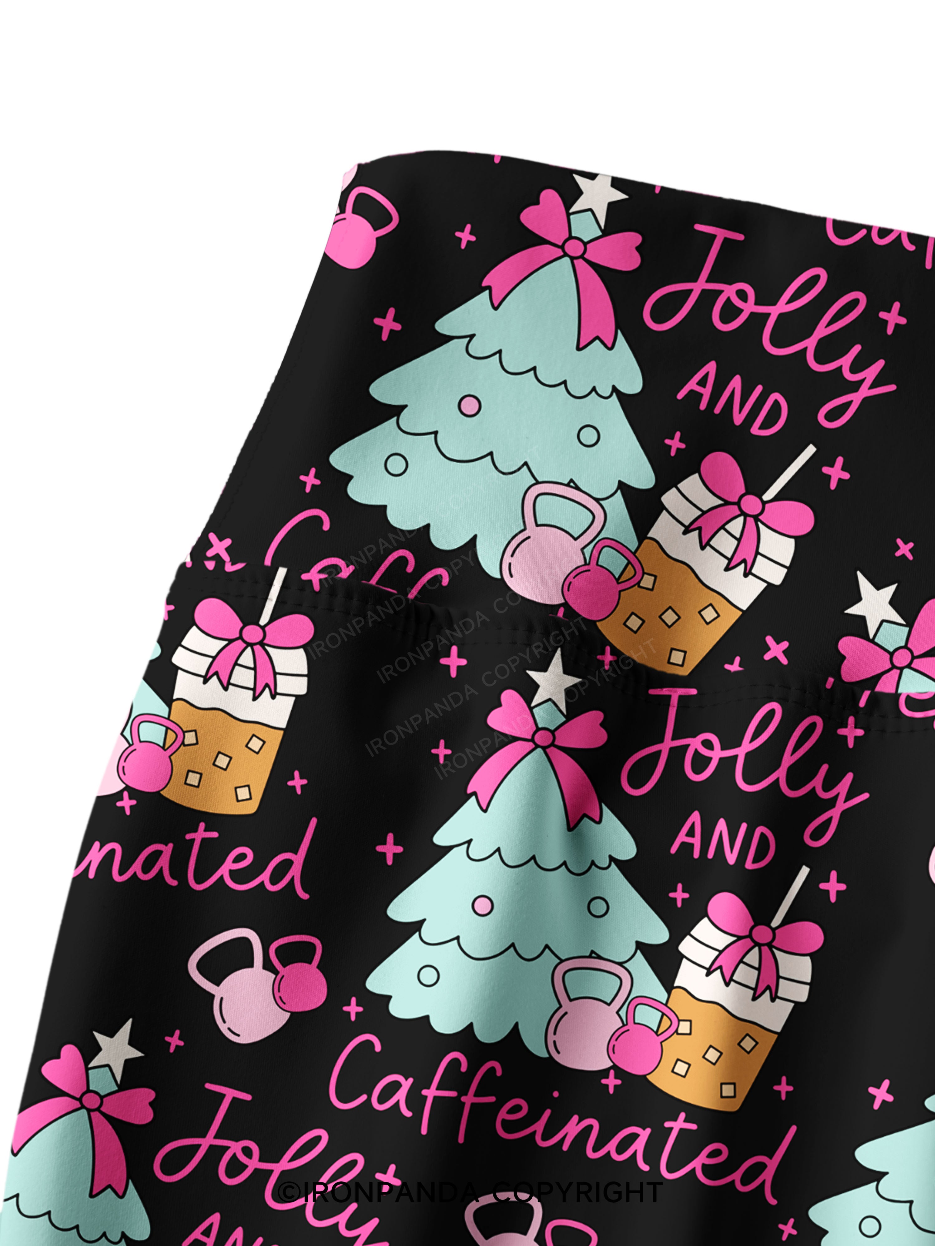 JOLLY AND CAFFEINATED Printed Yoga Pants