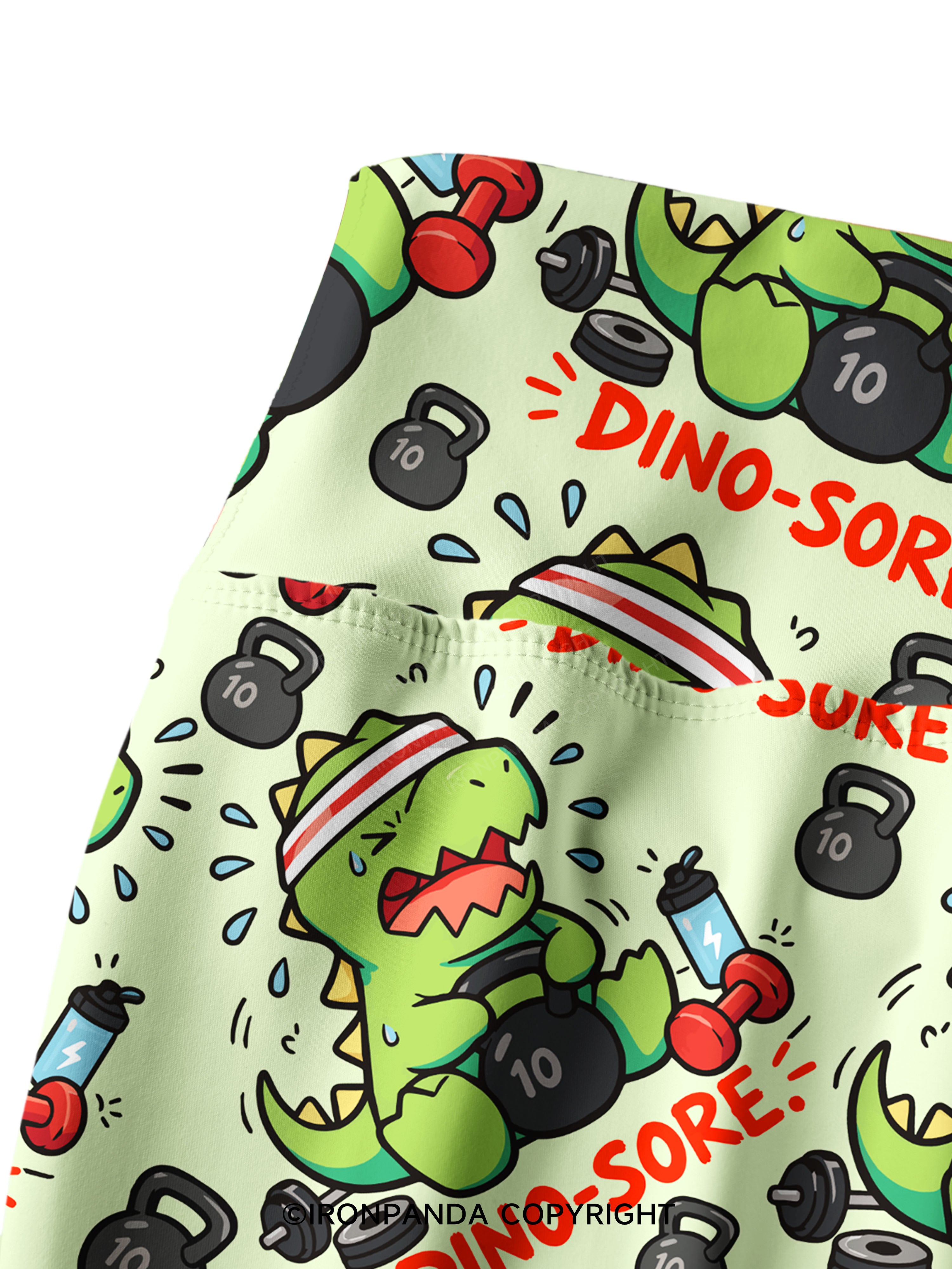 DINO-SORE Printed Yoga Pants