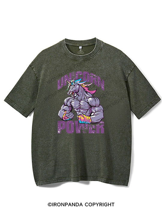 unicorn power WASHED GYM SHIRT
