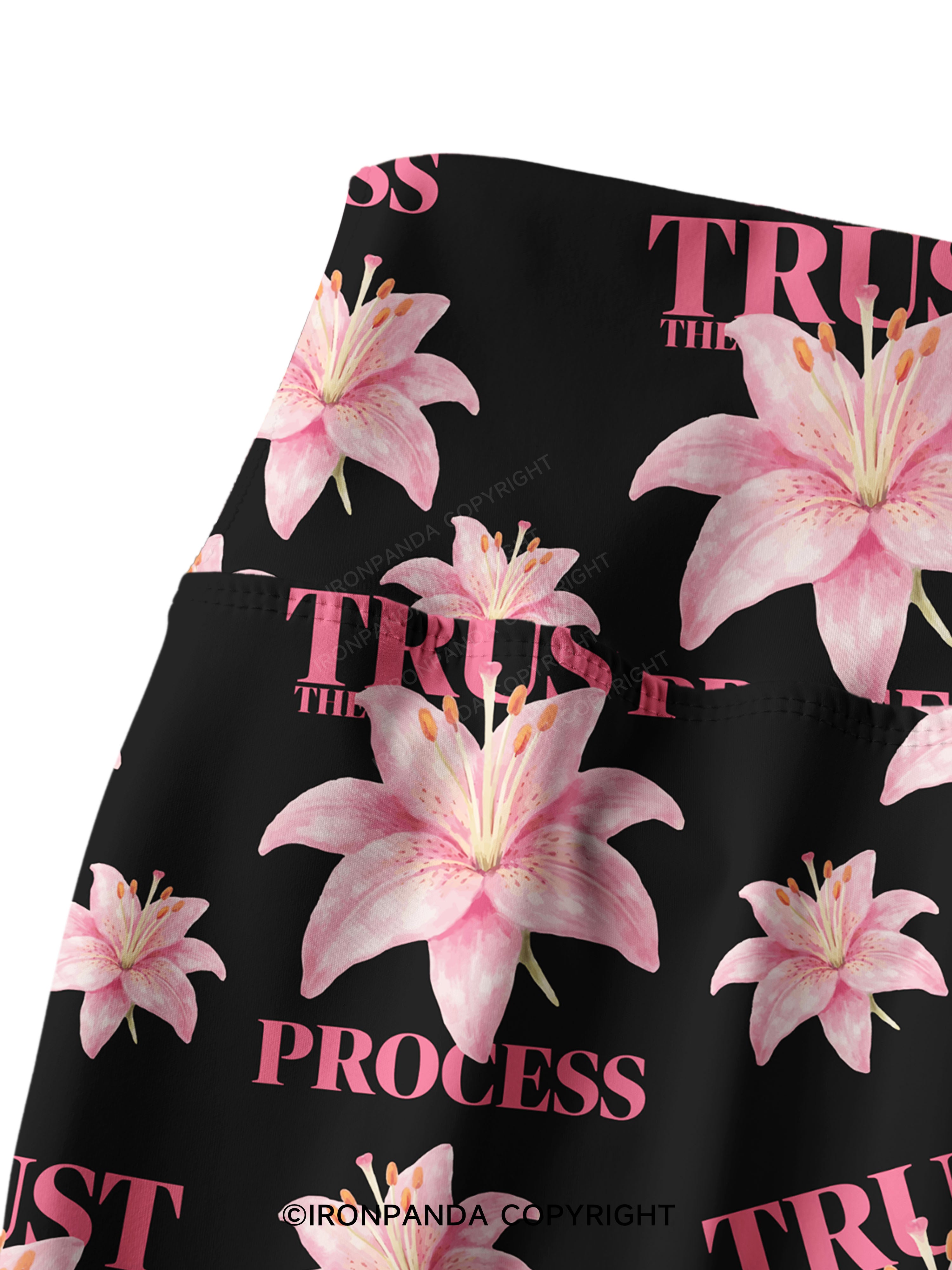 TRUST THE PROCESS Printed Yoga Pants
