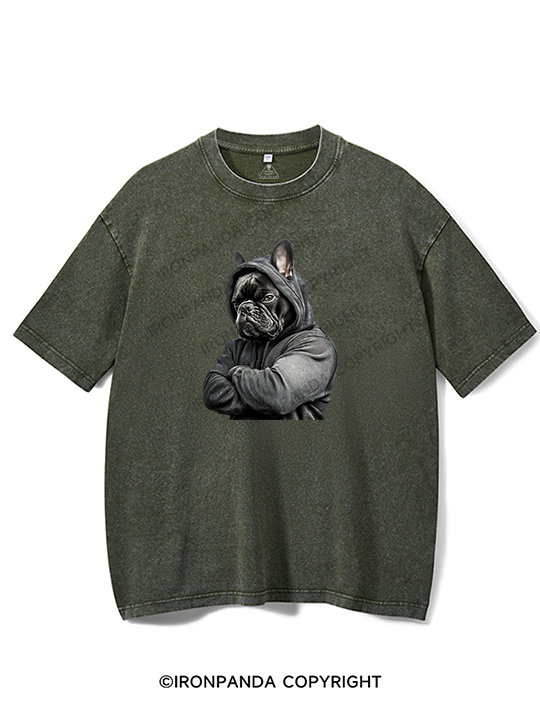 Muscular French bulldog Washed Gym Shirt