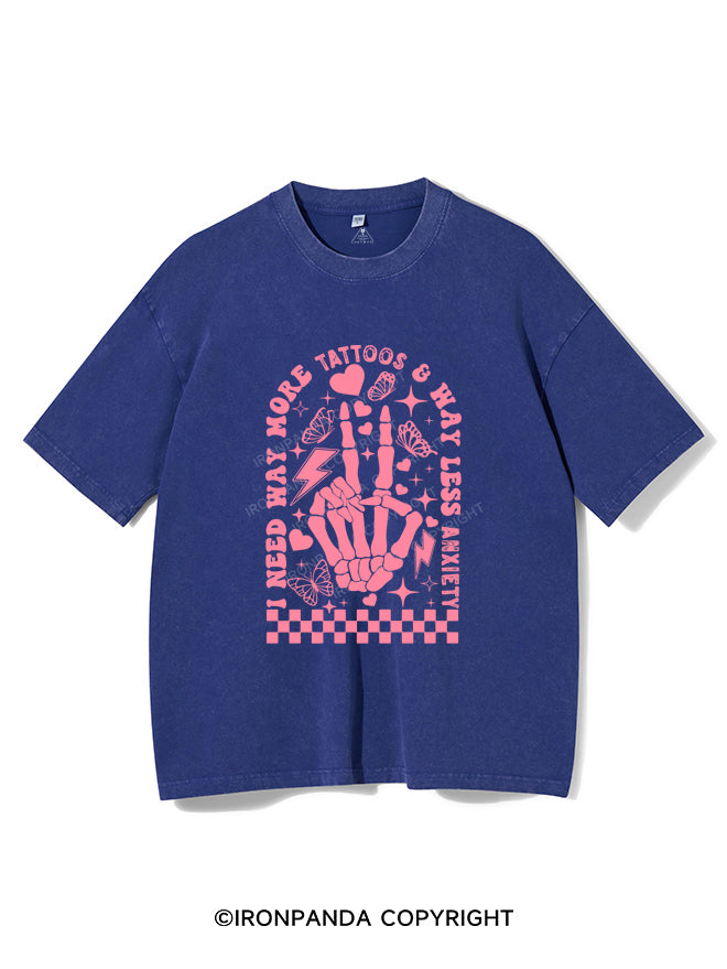 MORE TATTOOS LESS ANXIETY VINTAGE GYM SHIRT