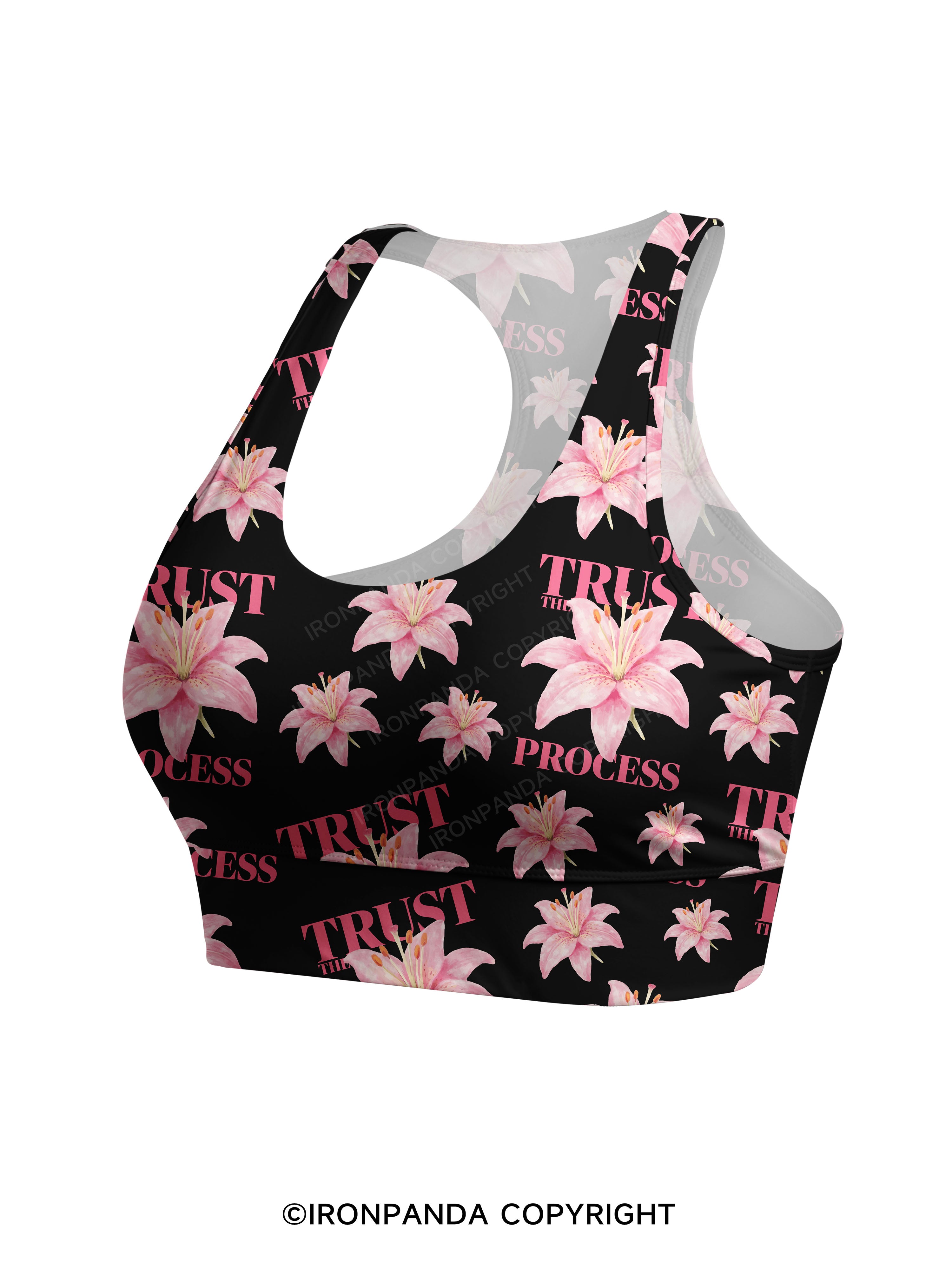 TRUST THE PROCESS Racerback Sports Bra