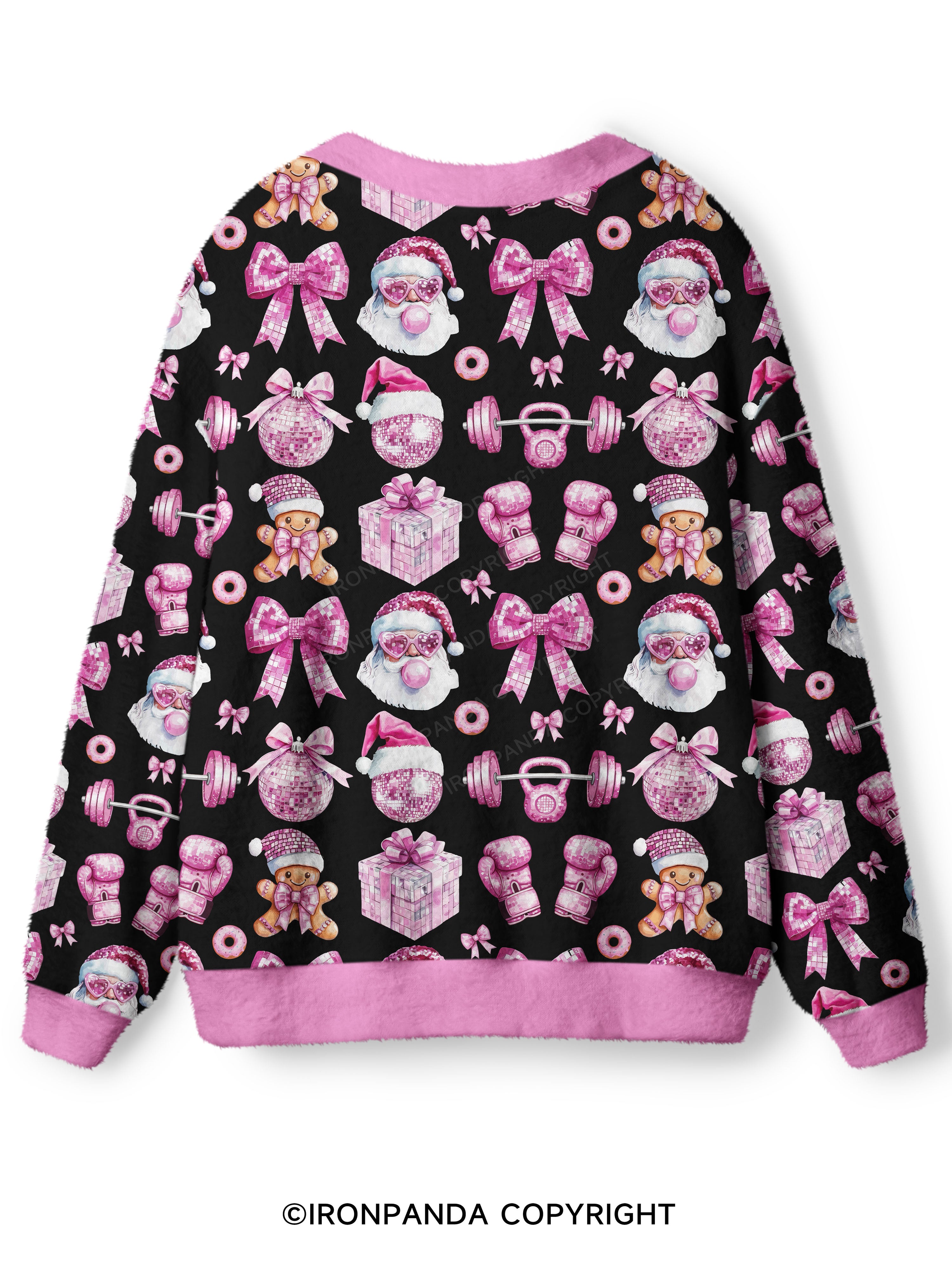 Holiday Hustle and Pink Glow Ugly Cardigan Sweater