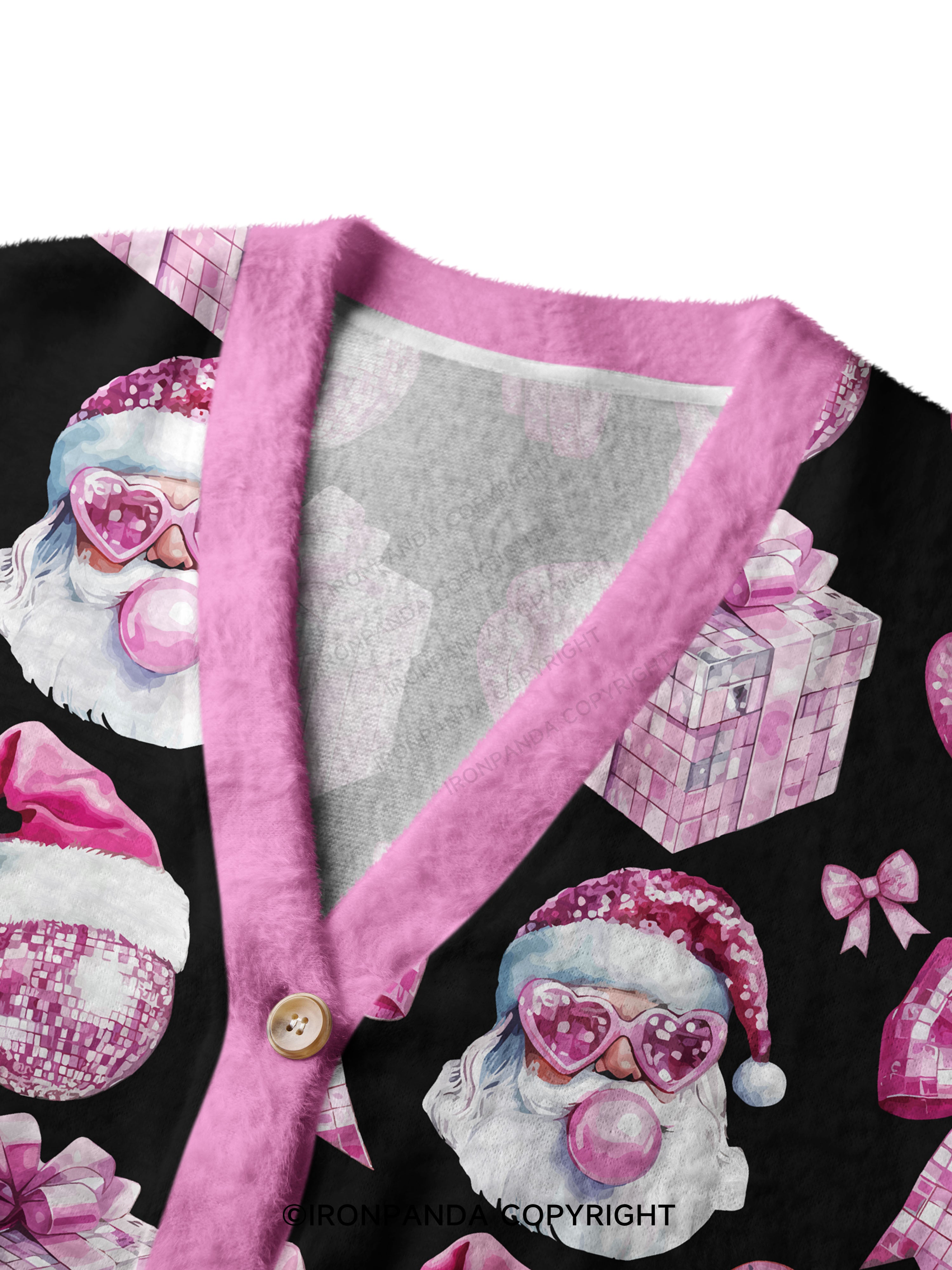 Holiday Hustle and Pink Glow Crop Ugly Cardigan Sweater