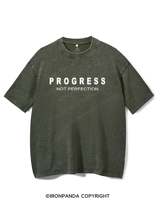 progress not perfection Washed Gym Shirt