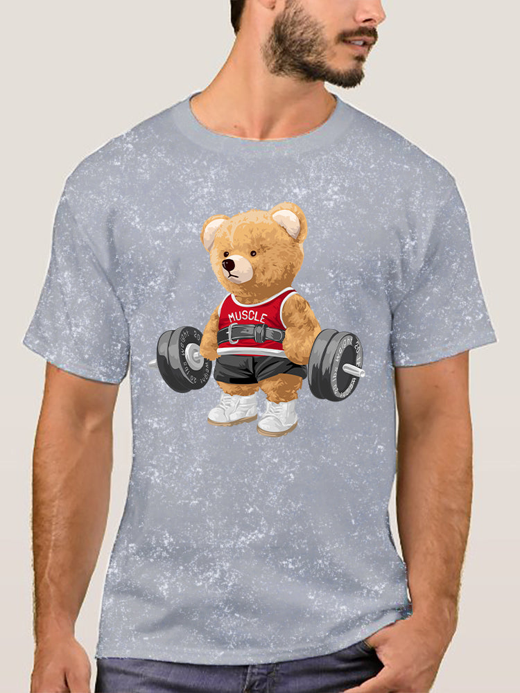 Exercise Bear Washed Gym Shirt