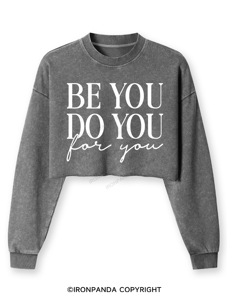 BE YOU DO YOU FOR YOU Washed Long-Sleeve Crop Top