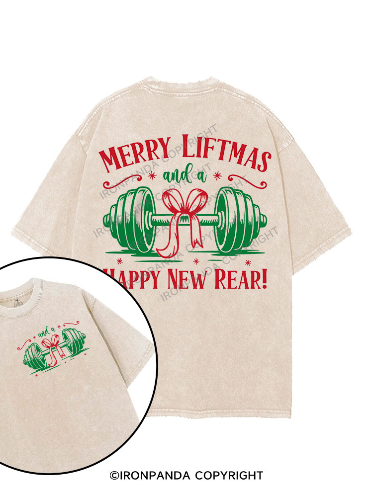 MERRY LIFTMAS AND A HAPPY NEW REAR printed Gym Shirt