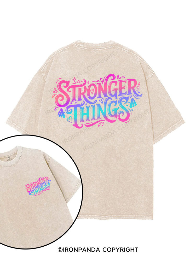 STRONGER THINGS printed Gym Shirt