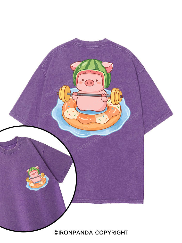 Watermelon Piggy printed Gym Shirt