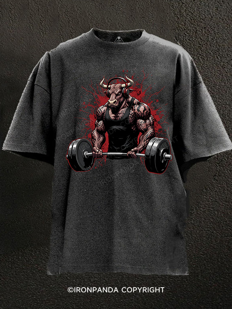 Muscle powerlifting Washed Gym Shirt