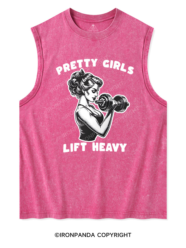 PRETTY GIRLS LIFT HEAVY Washed Tank