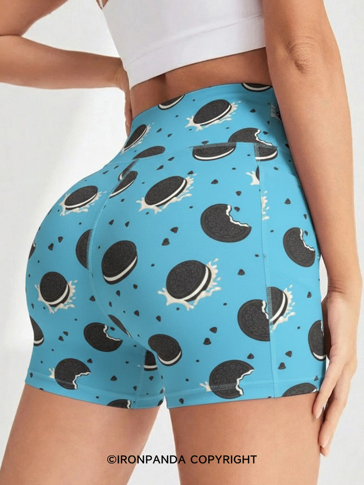 Printed High Waist 3 Inch Yoga Shorts