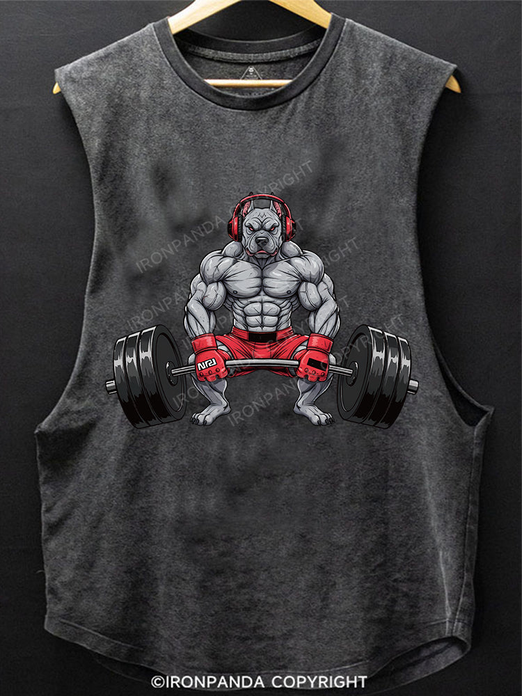 No Leash Fitness Scoop Bottom Cotton Tank