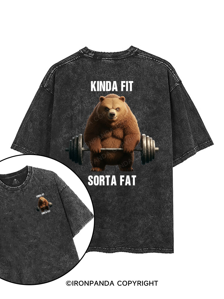 kinda fit sorta fat printed Gym Shirt