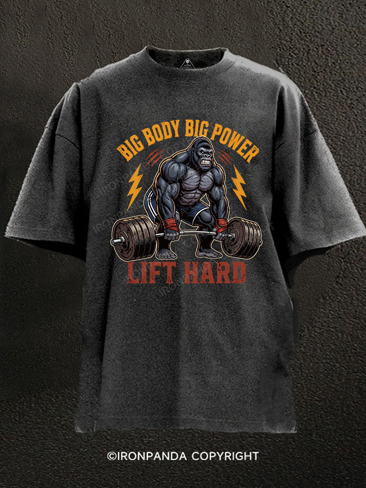 BIG BODY BIG POWER Washed Gym Shirt
