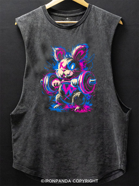 lift heavy pet rabbit SCOOP BOTTOM COTTON TANK