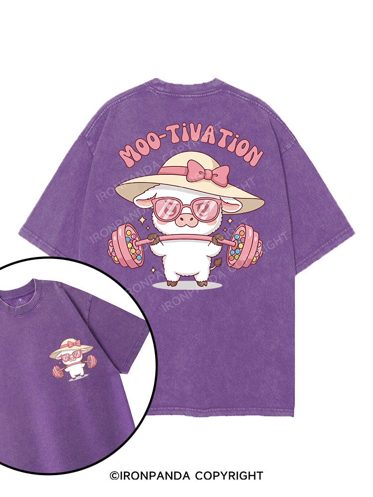 Moo-tivation printed Gym Shirt