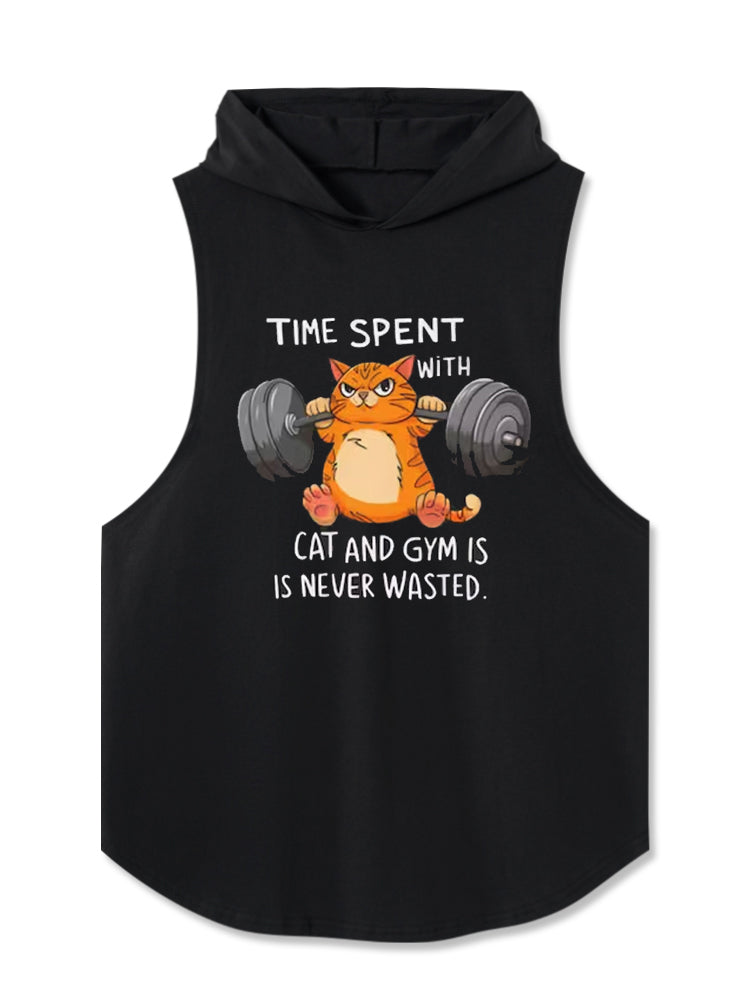 Time Spent with Cat and Gym Hooded Tank