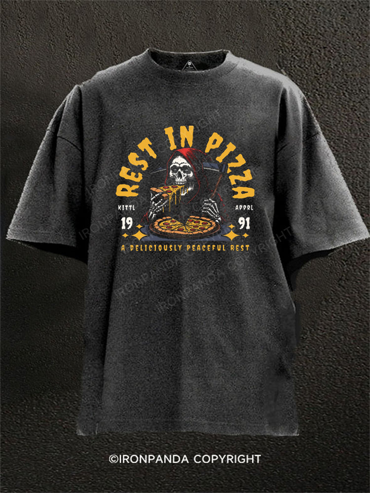 REST IN PIZZA Washed Gym Shirt