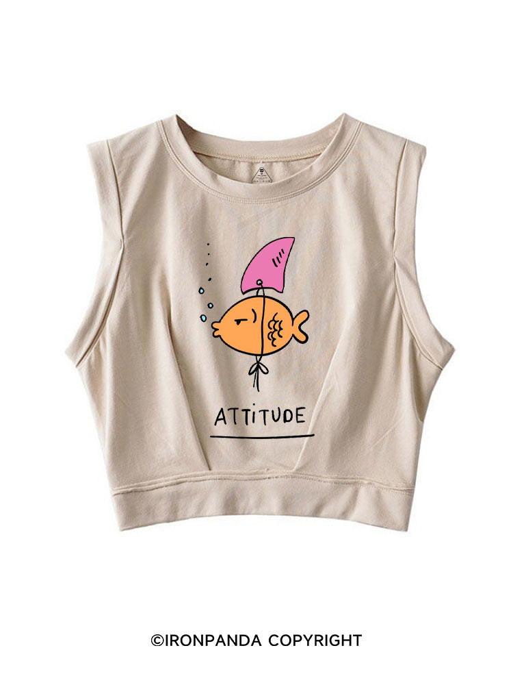THIS IS MY ATTITUDE SLEEVELESS CROP TOPS