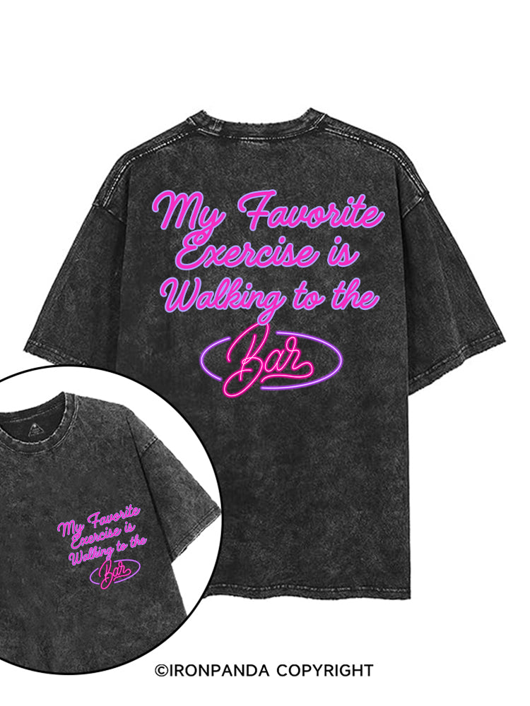 MY FAVORITE EXERCISE IS WALKING TO THE BAR printed Gym Shirt