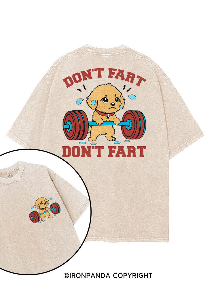 DON'T FART FUNNY WORKOUT DOG printed Gym Shirt
