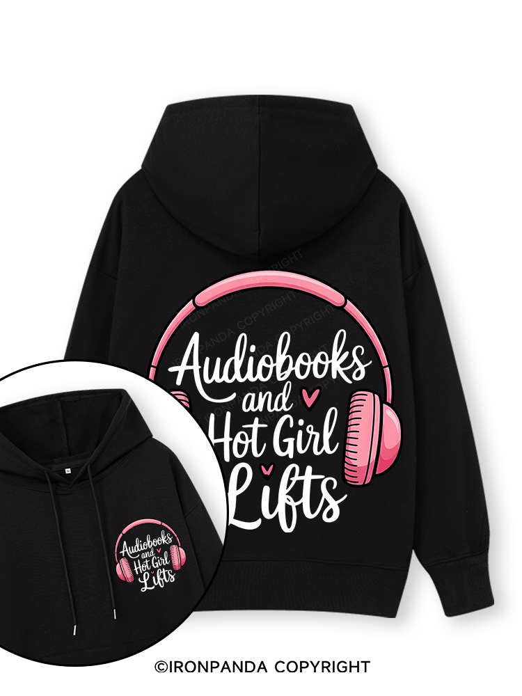 AUDIOBOOKS AND HOT GIRL LIFTS Double-Sided Printed Classic Gym Hoodie