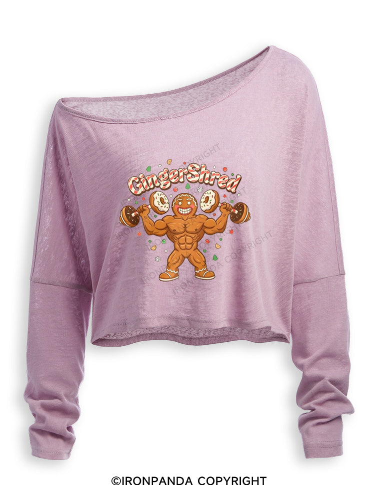 GingerShred Off Shoulder Long Sleeve Crop Top