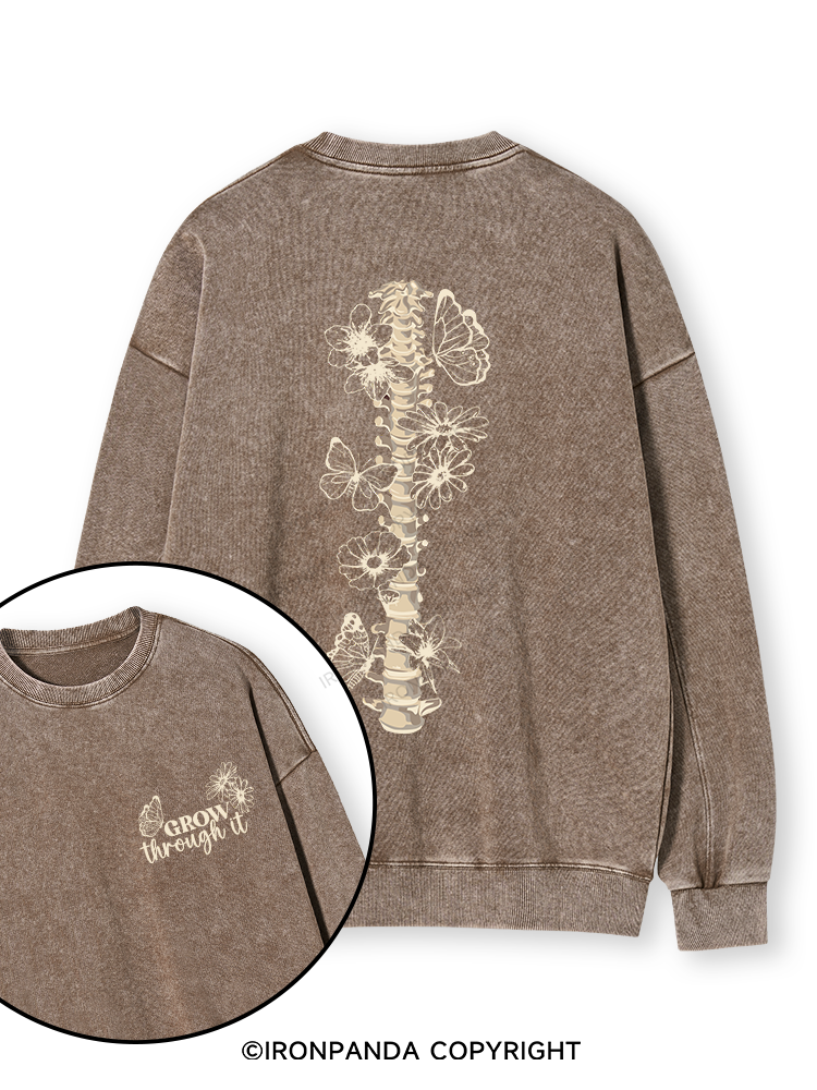 Grow Through It Double-Sided Printed Washed Sweatshirt