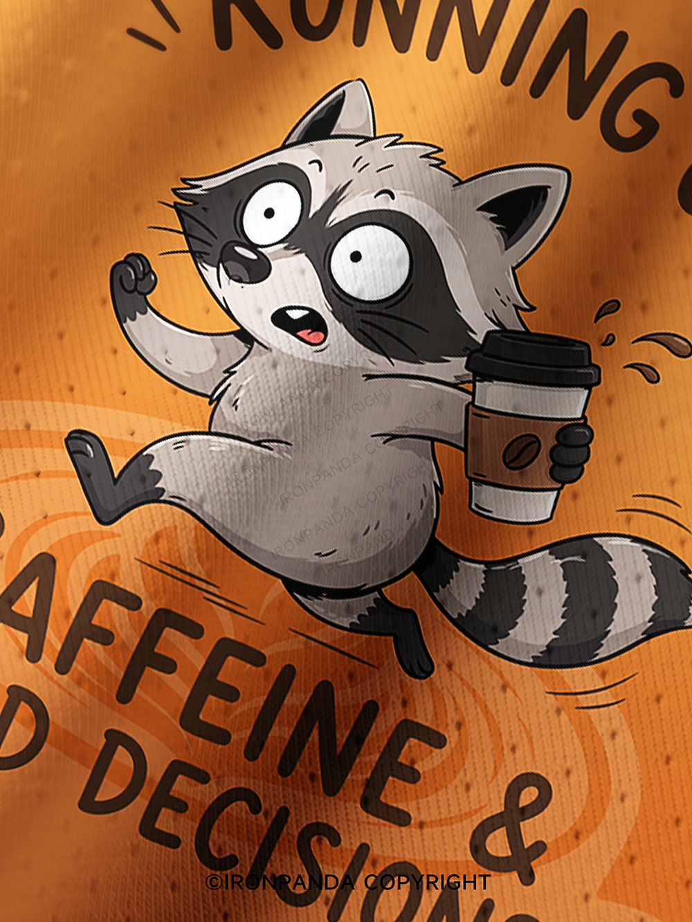 Running On Caffeine And Bad Decisions Funny Raccoon Pro Mesh Jersey