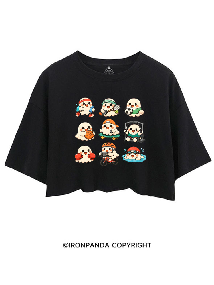 CUTE GHOST SPORTS CROP TOPS
