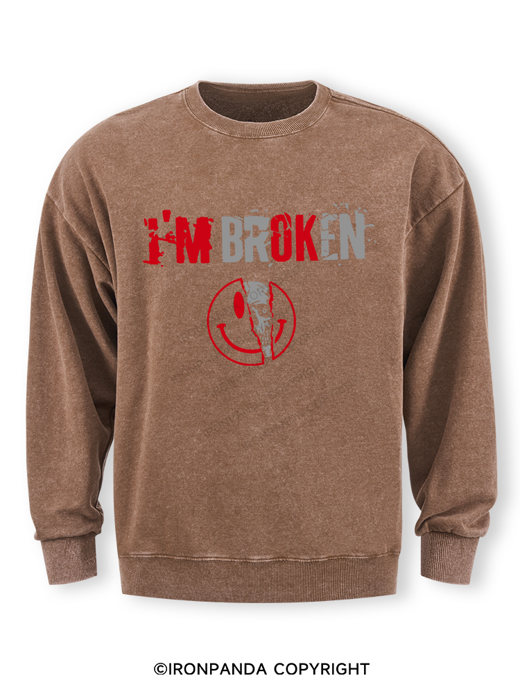 I’m Broken And Smiling Washed Sweatshirt
