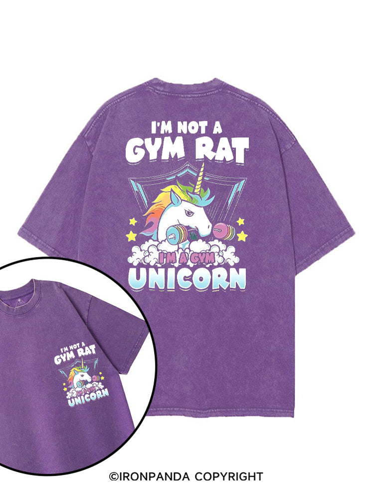 I'M NOT A GYM RAT I'M A GYM UNICORN FITNESS printed Gym Shirt