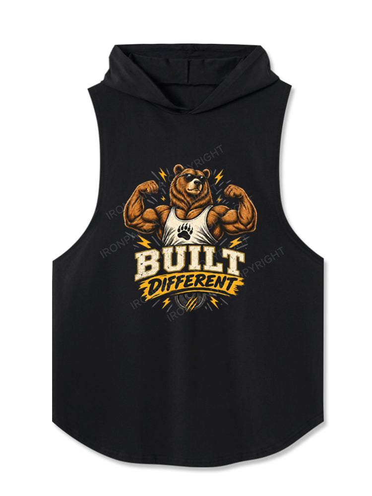 Built Different Bear Hooded Tank