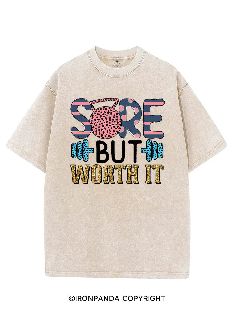 SORE BUT WORTH IT POSITIVE GYM VINTAGE GYM SHIRT