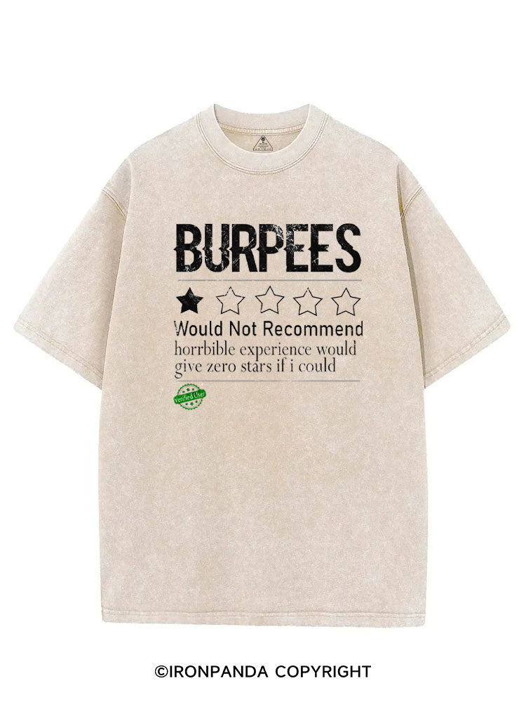 BURPEES 1 STAR WOULD NOT RECOMMEND VINTAGE GYM SHIRT
