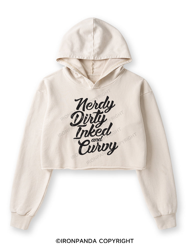 NERDY DIRTY INKED AND CURVY Washed Crop Hoodie
