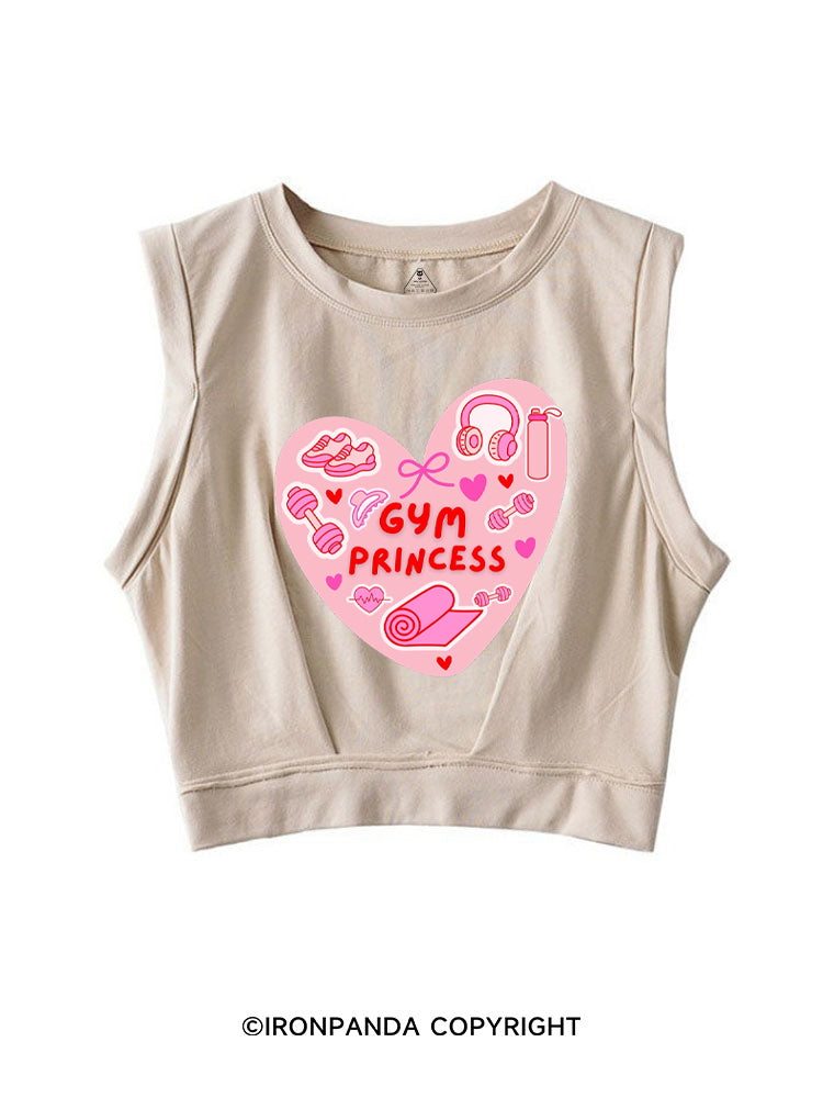 Pink Gym Princess SLEEVELESS CROP TOPS