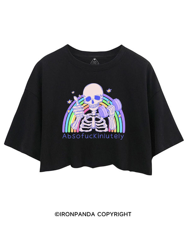 ABSOFUCKINLUTELY GYM SKELETON CROP TOPS