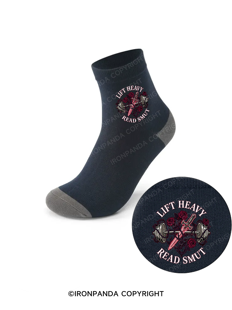 LIFT HEAVY READ SMUT Crew Socks