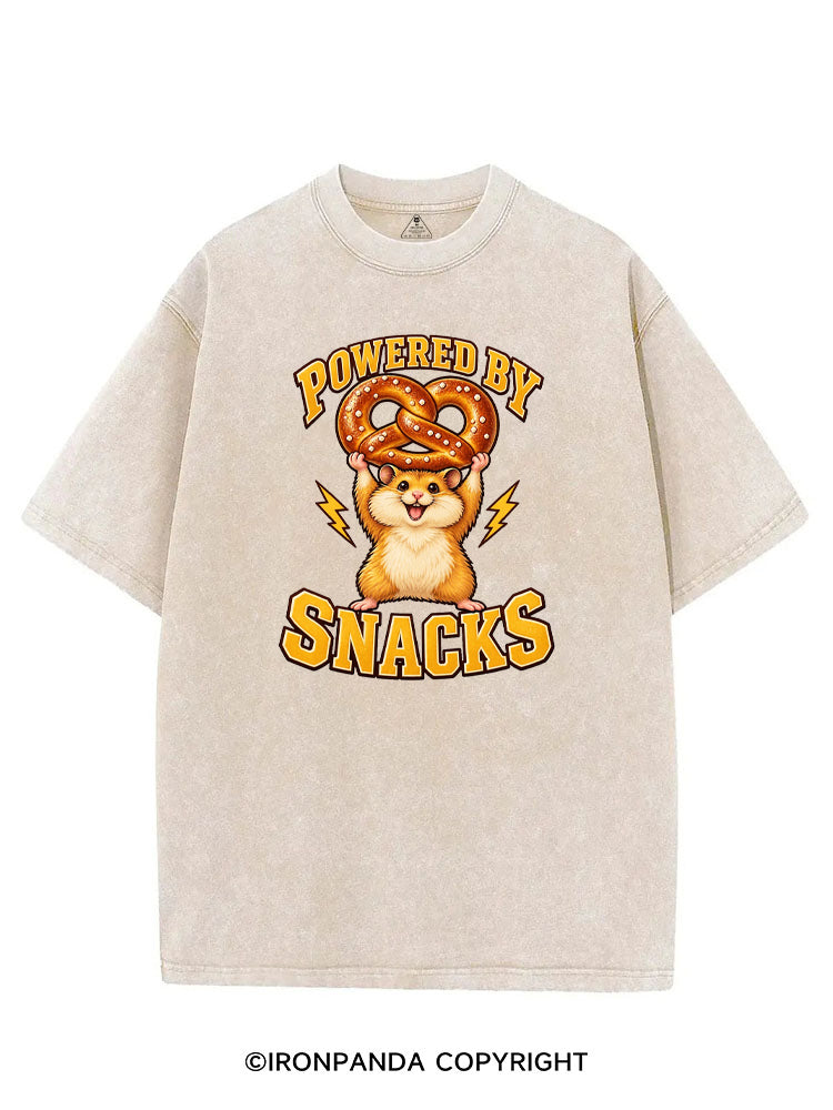 POWERED BY SNACKS FUNNY HAMSTER VINTAGE GYM SHIRT
