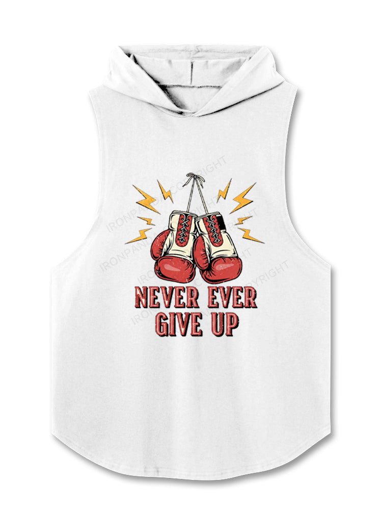 Never Give Up Boxing Gloves Hooded Tank