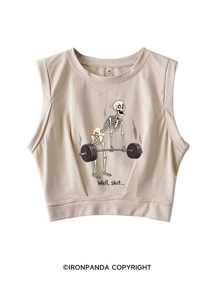 Well Shit Skeleton Deadlift SLEEVELESS CROP TOPS